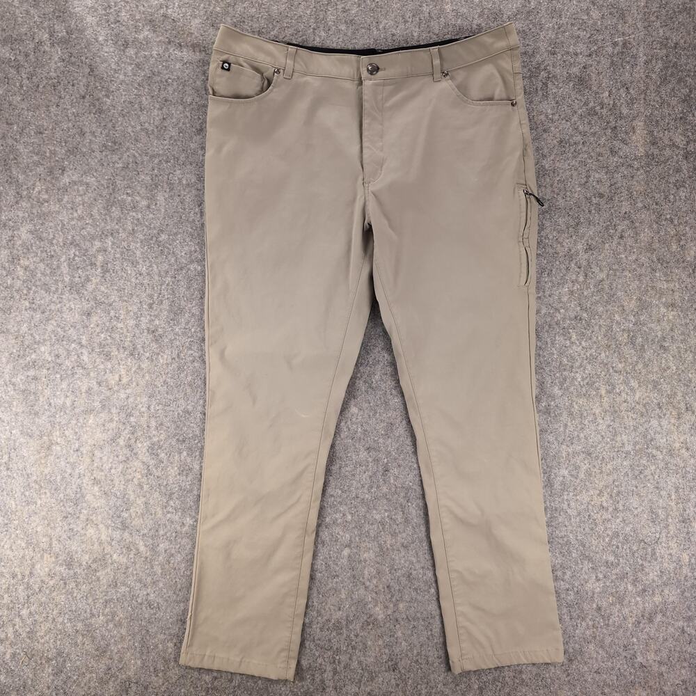 Hi-Tec Pants Mens 36x30 Beige Chino Stretch Casual Outdoor Hiking Zip Pocket